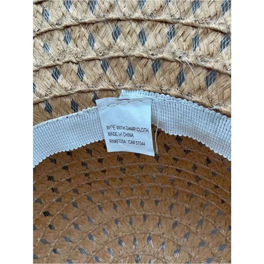 Classic Wide-Brim Straw Sun Hat with Black Trim